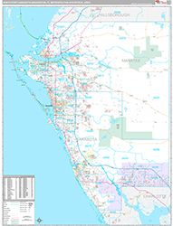 North Port-Sarasota-Bradenton Metro Area Wall Map Premium Style 2026